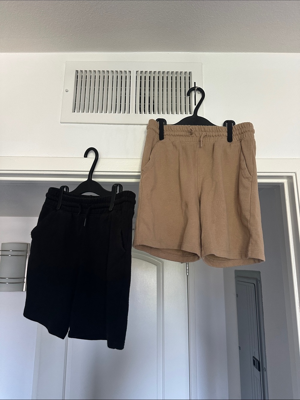 Boy’sCasual Fleece Shorts in Black and Tan